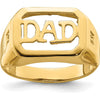 14K Yellow Gold Dad Ring Mounting with Polished Finish - 12mm Length Top by Monteluci Fine Jewelry
