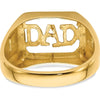 14K Yellow Gold Dad Ring Mounting with Polished Finish - 12mm Length Top by Monteluci Fine Jewelry