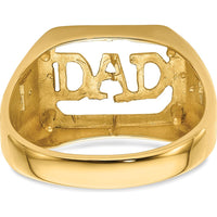 14K Yellow Gold Dad Ring Mounting with Polished Finish - 12mm Length Top by Monteluci Fine Jewelry