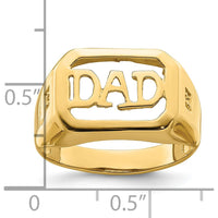 14K Yellow Gold Dad Ring Mounting with Polished Finish - 12mm Length Top by Monteluci Fine Jewelry