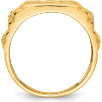 14K Yellow Gold "DAD" Ring with Prong Set Round Diamond Accents - 0.008 Carat Total Diamond Weight by 0