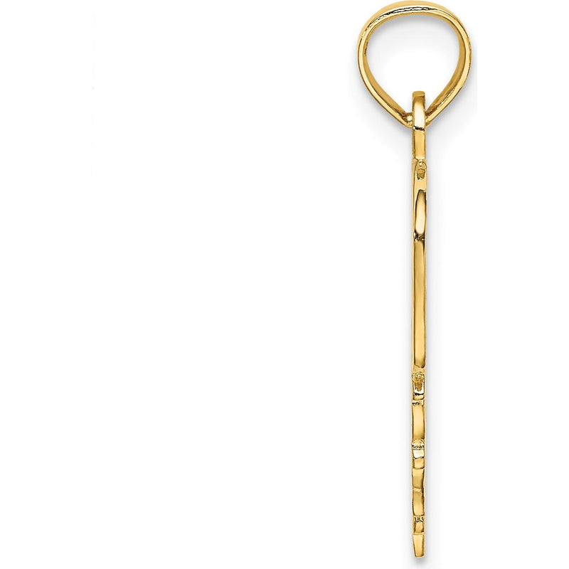 14K Yellow Gold "Daddy's Girl" Heart with Banner Pendant - 23mm in Length by Oro Pregiato