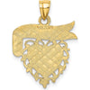 14K Yellow Gold "Daddy's Girl" Heart with Banner Pendant - 23mm in Length by Oro Pregiato