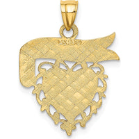 14K Yellow Gold "Daddy's Girl" Heart with Banner Pendant - 23mm in Length by Oro Pregiato