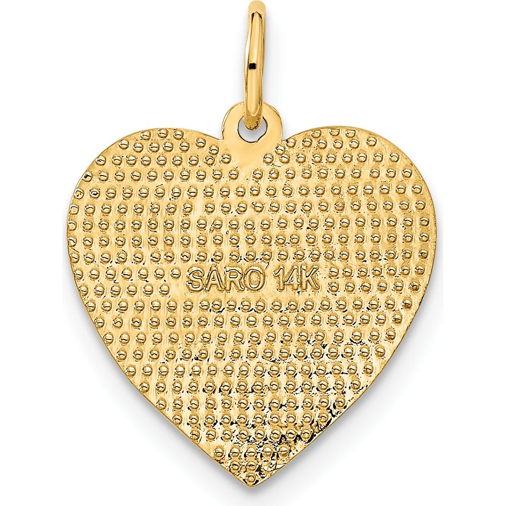 14K Yellow Gold Daddy's Little Girl Heart Charm Pendant - Sentimental Gift for Daughter by Oro Pregiato
