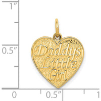 14K Yellow Gold Daddy's Little Girl Heart Charm Pendant - Sentimental Gift for Daughter by Oro Pregiato