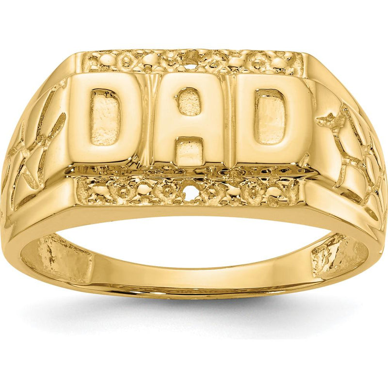 14K Yellow Gold Dad's Ring Mounting - Tapered Band Design by IBGoodman