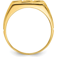 14K Yellow Gold Dad's Ring Mounting - Tapered Band Design by IBGoodman