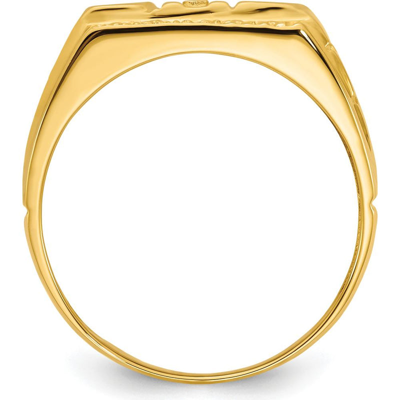 14K Yellow Gold Dad's Ring Mounting - Tapered Band Design by IBGoodman