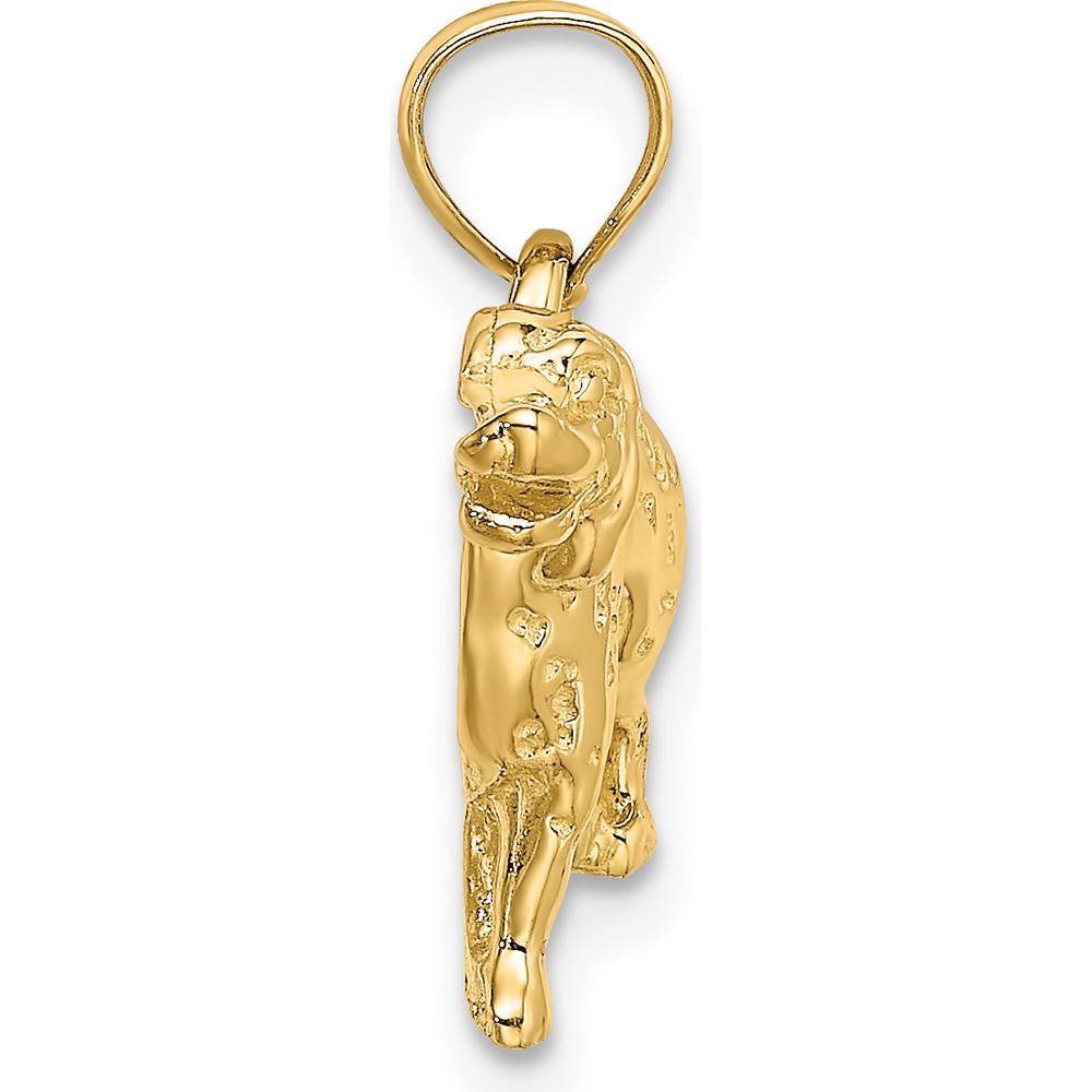 14K Yellow Gold Dalmatian Dog Charm with Textured Finish by Oro Pregiato