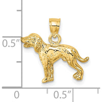 14K Yellow Gold Dalmatian Dog Charm with Textured Finish by Oro Pregiato