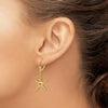 14K Yellow Gold Dancing Starfish Leverback Drop Earrings by 0