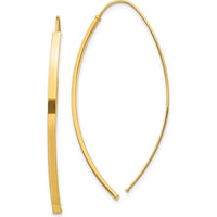 14K Yellow Gold Dangle Threader Earrings - 43.5mm Length, 2mm Width by Oro Pregiato