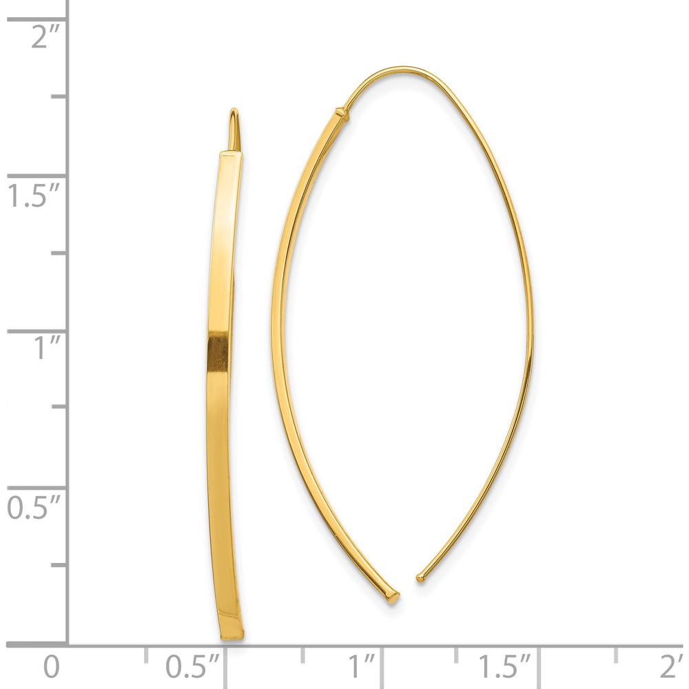 14K Yellow Gold Dangle Threader Earrings - 43.5mm Length, 2mm Width by Oro Pregiato