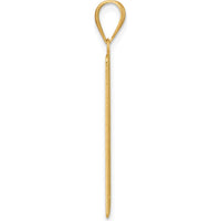 14K Yellow Gold Death Tarot Card Pendant with Polished and Textured Finish - 36mm Length by Oro Pregiato