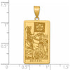 14K Yellow Gold Death Tarot Card Pendant with Polished and Textured Finish - 36mm Length by Oro Pregiato