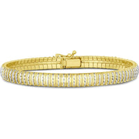 14K Yellow Gold Diamanté Flex Bracelet with Diamond-Cut Finish - 7" by Orozza Fine Jewelry
