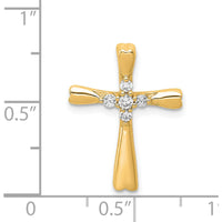 14K Yellow Gold Diamond 5-Stone Cross Slide Pendant - 0.13 Carat Total Diamond Weight by Monteluci Fine Jewelry