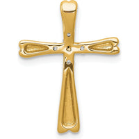 14K Yellow Gold Diamond 5-Stone Cross Slide Pendant - 0.13 Carat Total Diamond Weight by Monteluci Fine Jewelry