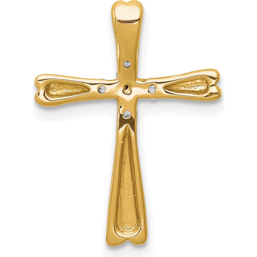 14K Yellow Gold Diamond 5-Stone Cross Slide Pendant - 0.13 Carat Total Diamond Weight by Monteluci Fine Jewelry