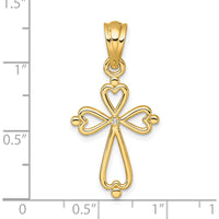 14K Yellow Gold Diamond-Accented Cross Pendant - 0.01 Carat Diamond by Oro Pregiato