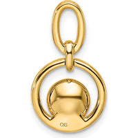 14K Yellow Gold Diamond and Freshwater Pearl Open Circle Pendant - 1/15 Carat Total Diamond Weight by Monteluci Fine Jewelry