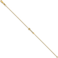 14K Yellow Gold Diamond Arrow Bracelet with Round Diamonds - 0.004 Carats Total Diamond Weight by Monteluci Fine Jewelry