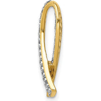 14K Yellow Gold Diamond Awareness Ribbon Pendant with 50 Round Diamonds - 1/3 Carat Total Diamond Weight by Monteluci Fine Jewelry