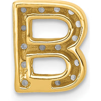 14K Yellow Gold Diamond "B" Initial Charm with 16 Round Diamonds - 0.16 Carat Total Diamond Weight by Oro Pregiato