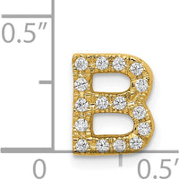 14K Yellow Gold Diamond "B" Initial Charm with 16 Round Diamonds - 0.16 Carat Total Diamond Weight by Oro Pregiato