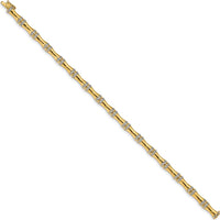 14K Yellow Gold Diamond Bamboo Bracelet with 157 Round Diamonds - 0.47 Carats Total Diamond Weight by Monteluci Fine Jewelry