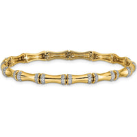14K Yellow Gold Diamond Bamboo Bracelet with 157 Round Diamonds - 0.47 Carats Total Diamond Weight by Monteluci Fine Jewelry
