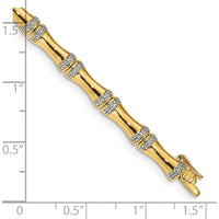 14K Yellow Gold Diamond Bamboo Bracelet with 157 Round Diamonds - 0.47 Carats Total Diamond Weight by Monteluci Fine Jewelry