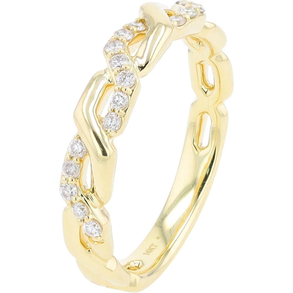 14K Yellow Gold Diamond Band - 0.22 Carat Total Diamond Weight