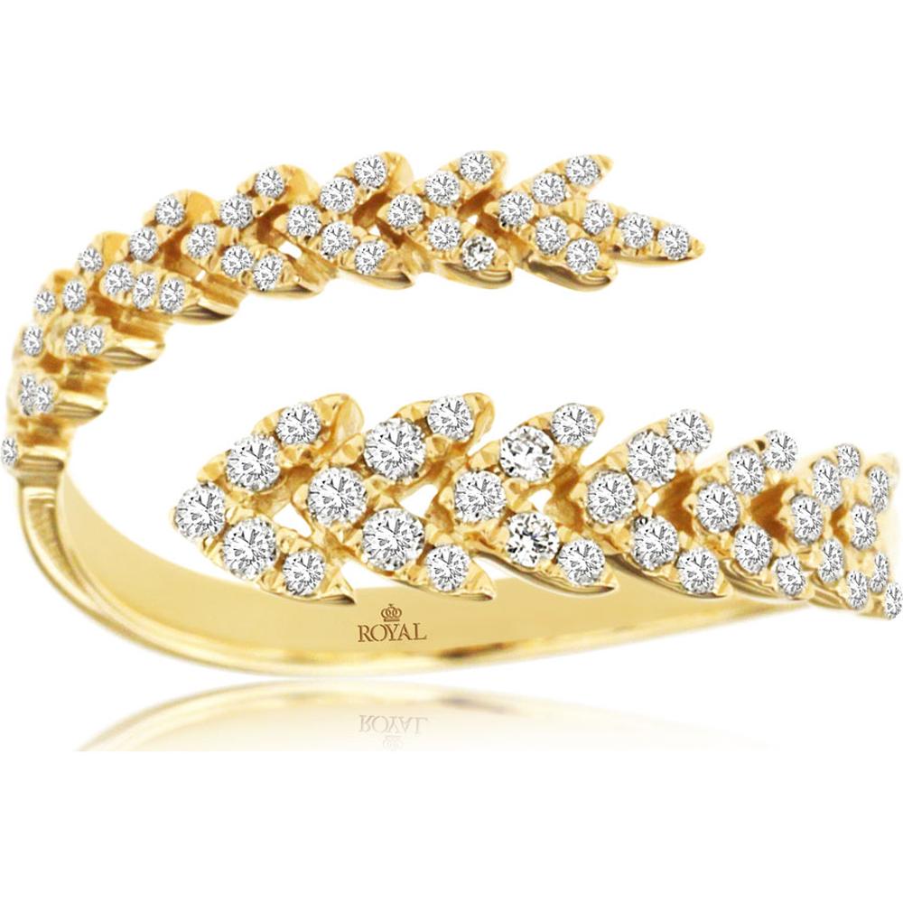 14K Yellow Gold Diamond Band Ring - 0.35 Carats Total Diamond Weight