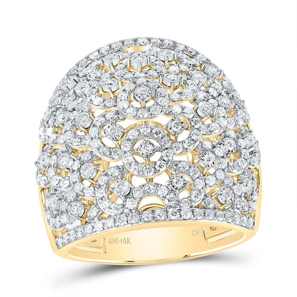 14K Yellow Gold Diamond Band Ring - 1 1/4 Carat Total Diamond Weight