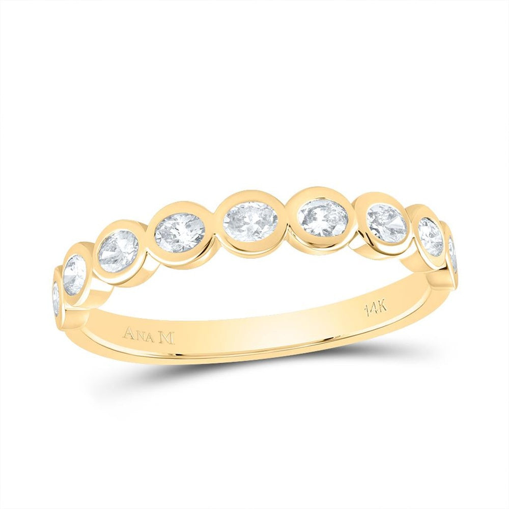 14K Yellow Gold Diamond Band Ring - 1/2 Carat Total Diamond Weight