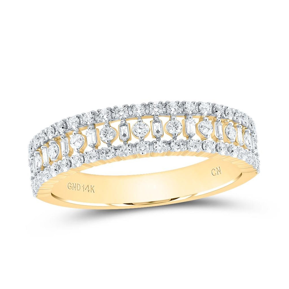 14K Yellow Gold Diamond Band Ring - 1/2 Carat Total Diamond Weight