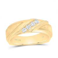 14K Yellow Gold Diamond Band Ring - 1/4 Carat Total Diamond Weight