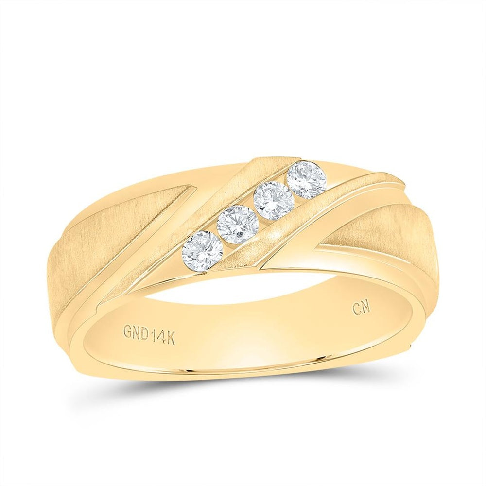 14K Yellow Gold Diamond Band Ring - 1/4 Carat Total Diamond Weight