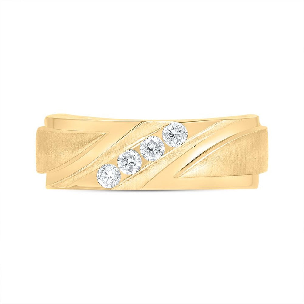14K Yellow Gold Diamond Band Ring - 1/4 Carat Total Diamond Weight