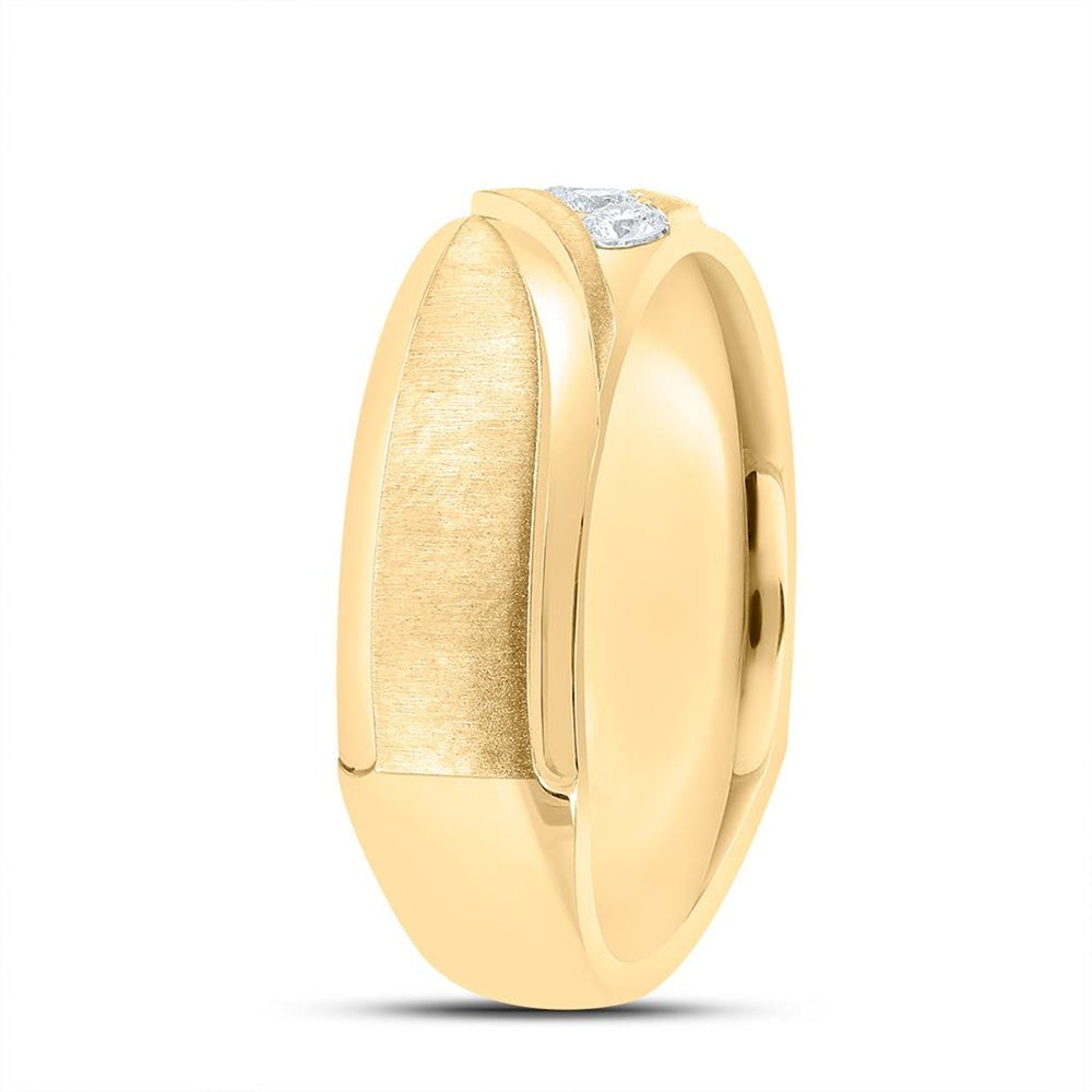 14K Yellow Gold Diamond Band Ring - 1/4 Carat Total Diamond Weight
