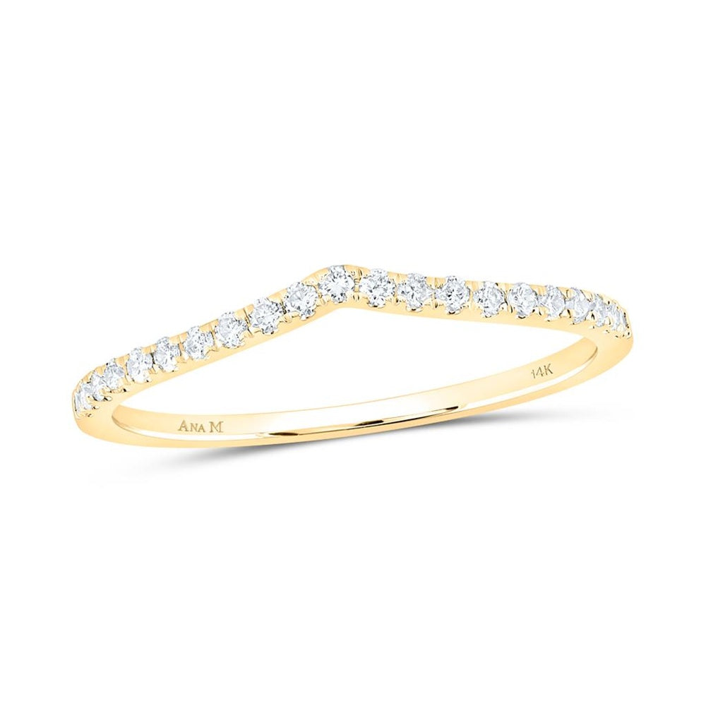 14K Yellow Gold Diamond Band Ring - 1/6 Carat Total Diamond Weight