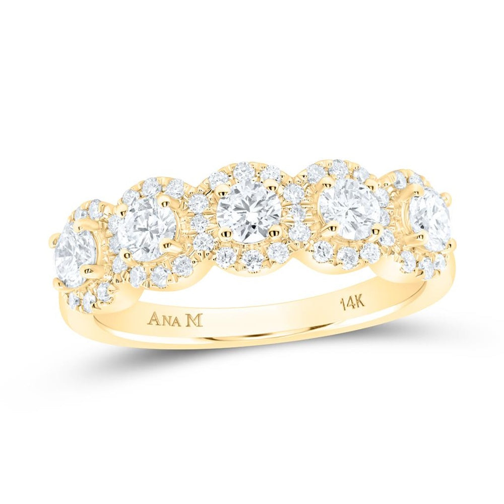 14K Yellow Gold Diamond Band Ring - 1 Carat Total Diamond Weight