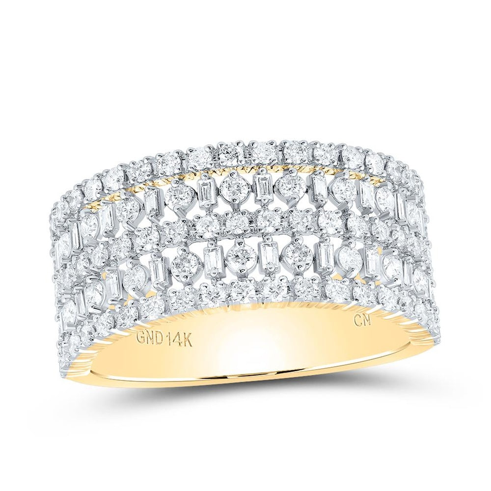 14K Yellow Gold Diamond Band Ring - 1 Carat Total Diamond Weight