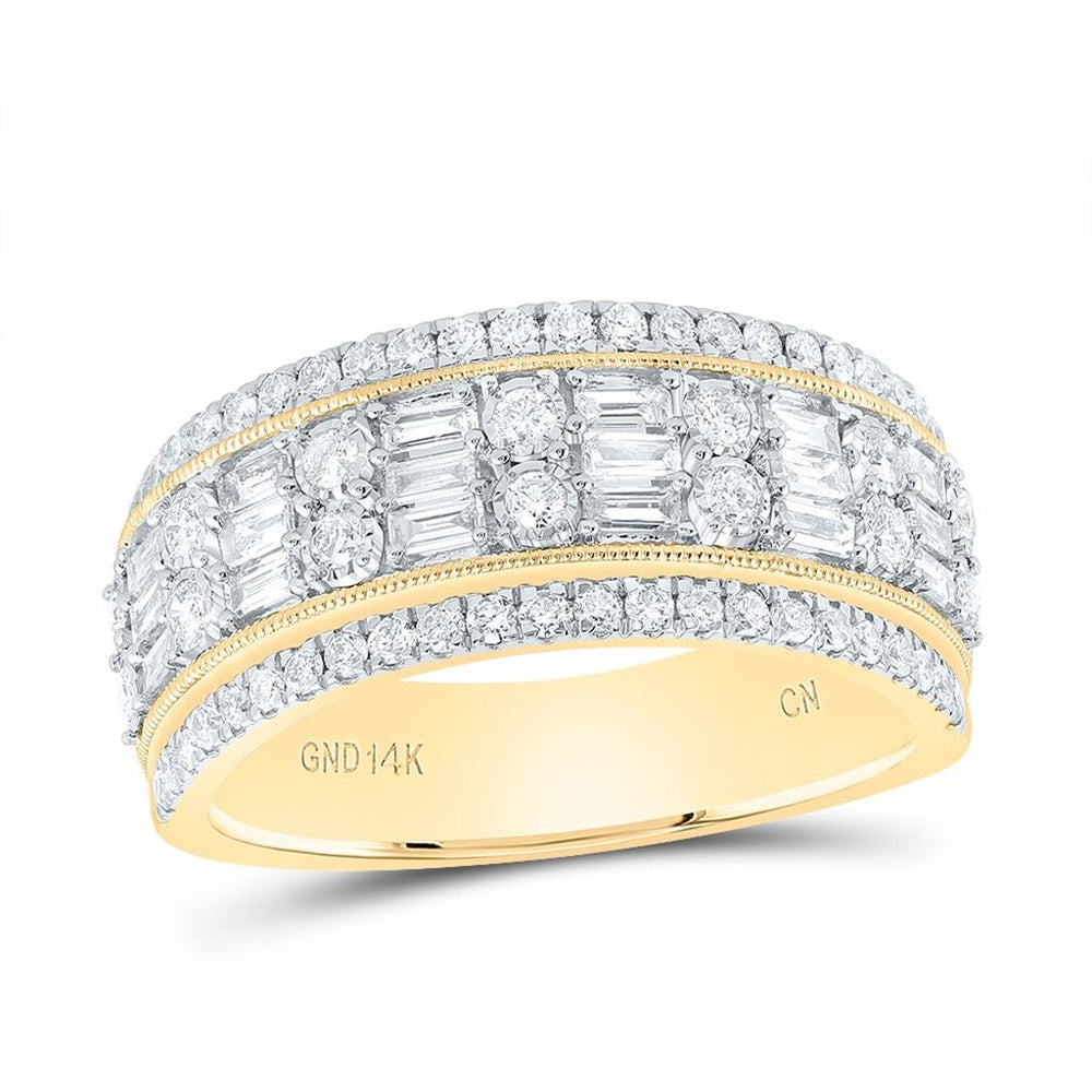 14K Yellow Gold Diamond Band Ring - 1 Carat Total Diamond Weight