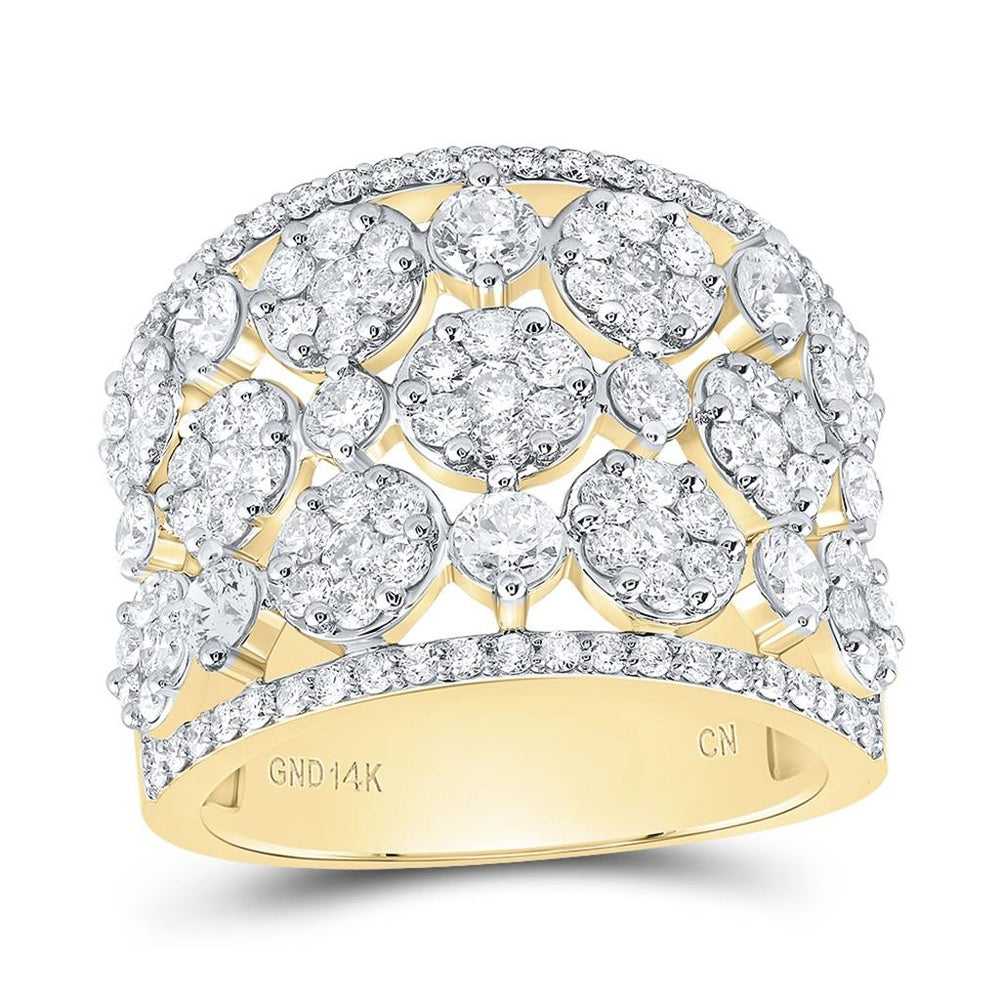 14K Yellow Gold Diamond Band Ring - 2 1/2 Carat Total Diamond Weight