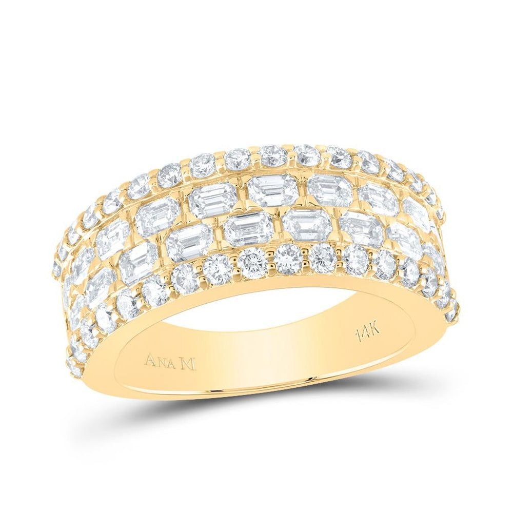 14K Yellow Gold Diamond Band Ring - 2 1/3 Carat Total Diamond Weight