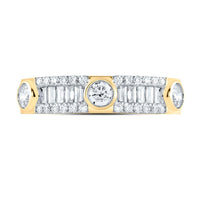 14K Yellow Gold Diamond Band Ring - 3/4 Carat Total Diamond Weight