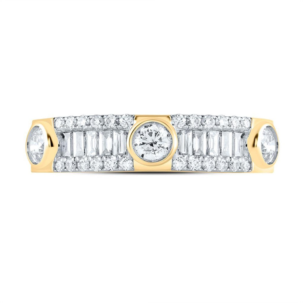 14K Yellow Gold Diamond Band Ring - 3/4 Carat Total Diamond Weight